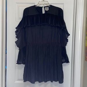 Anthropologie dRA Los Angeles Black Pleated Ruffle Mini Dress
